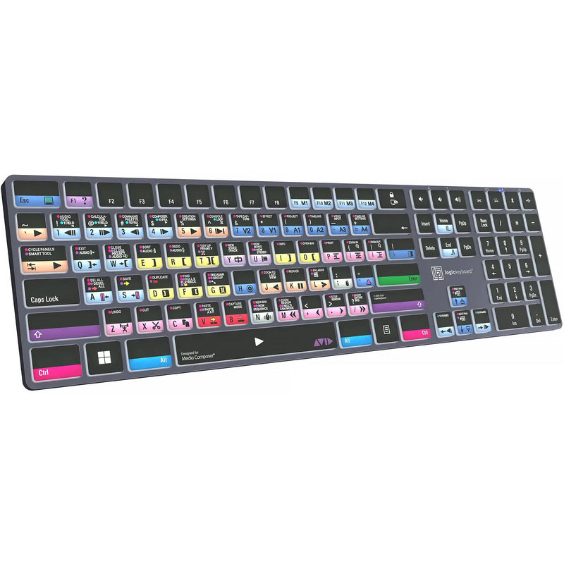 Logickeyboard Avid Media Composer Pro TITAN Wireless Backlit US English Keyboard for Windows
