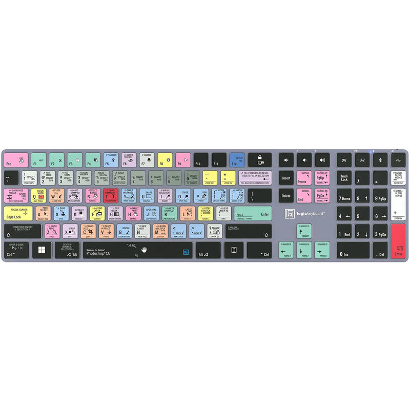 Logickeyboard Adobe Photoshop CC TITAN Wireless Backlit US English Keyboard for Windows