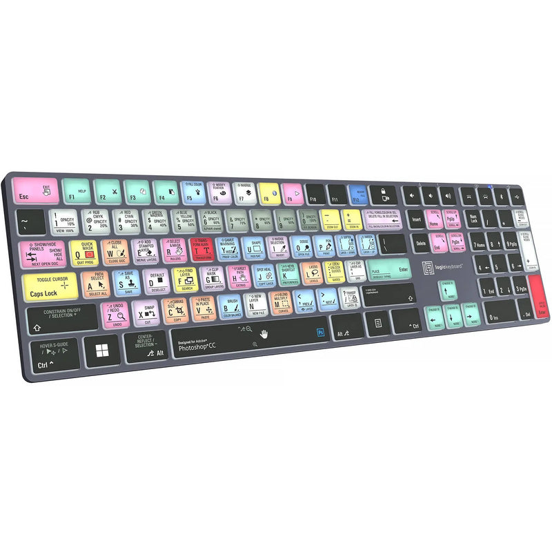 Logickeyboard Adobe Photoshop CC TITAN Wireless Backlit US English Keyboard for Windows