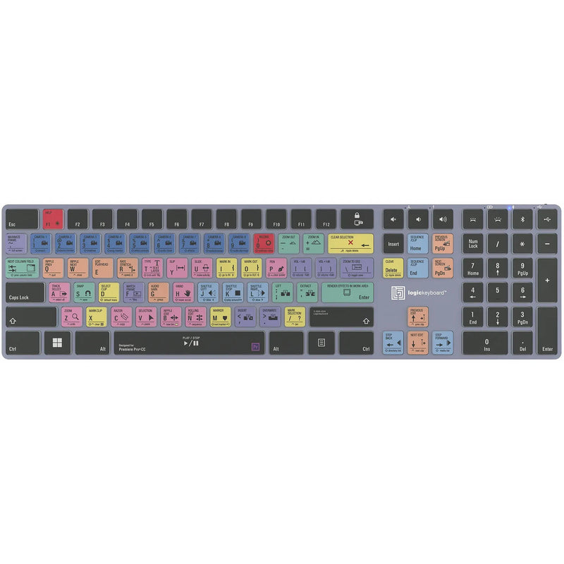 Logickeyboard Adobe Premiere Pro CC TITAN Wireless Backlit US English Keyboard for Windows