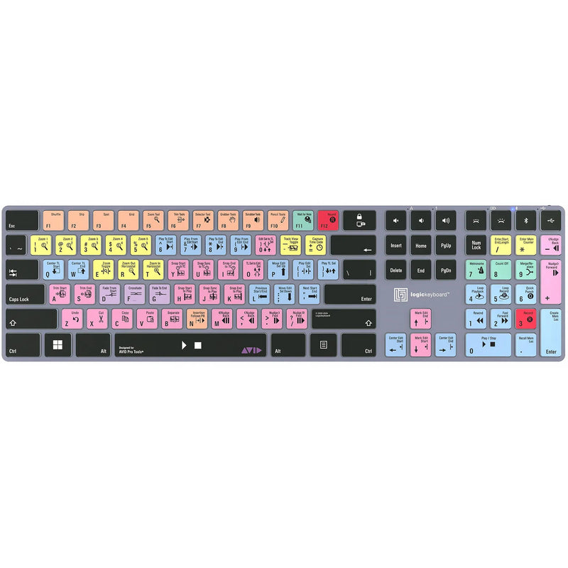 Logickeyboard Avid Pro Tools TITAN Wireless Backlit US English Keyboard for Windows