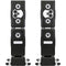 BAREFOOT SOUND MasterStack12 Flagship 4.5-Way Quad 12" Active Studio Monitor and Subwoofer with Handles (Black, Pair)