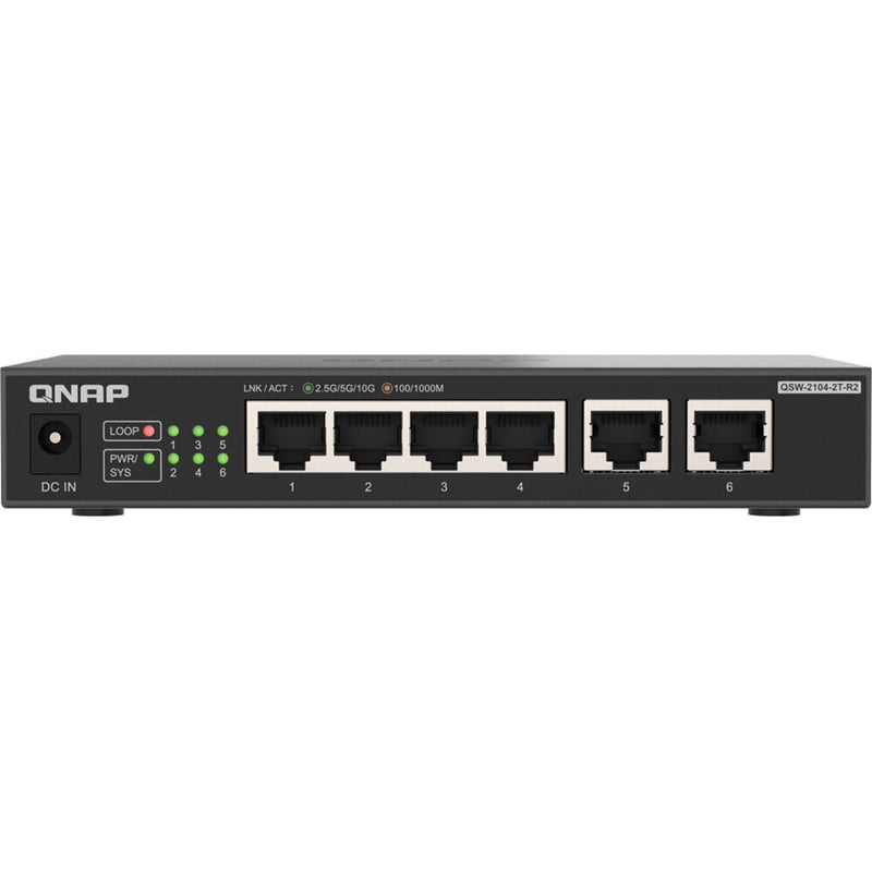 QNAP QSW-2104-2T-R2 6-Port 2.5G / 10G Unmanaged Network Switch