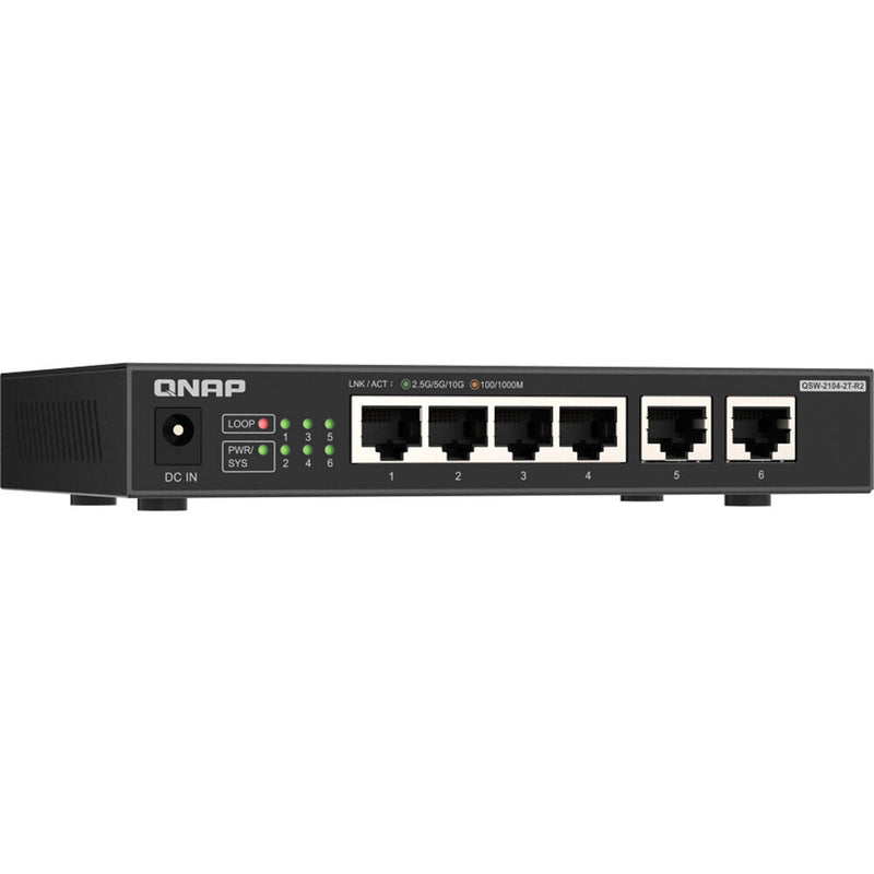 QNAP QSW-2104-2T-R2 6-Port 2.5G / 10G Unmanaged Network Switch