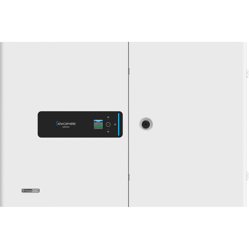 AtlasIED AZMP8-DW Atmosphere 8-Zone Signal Processor with 1200W Amplifier and Dante in Wall Mount Cabinet