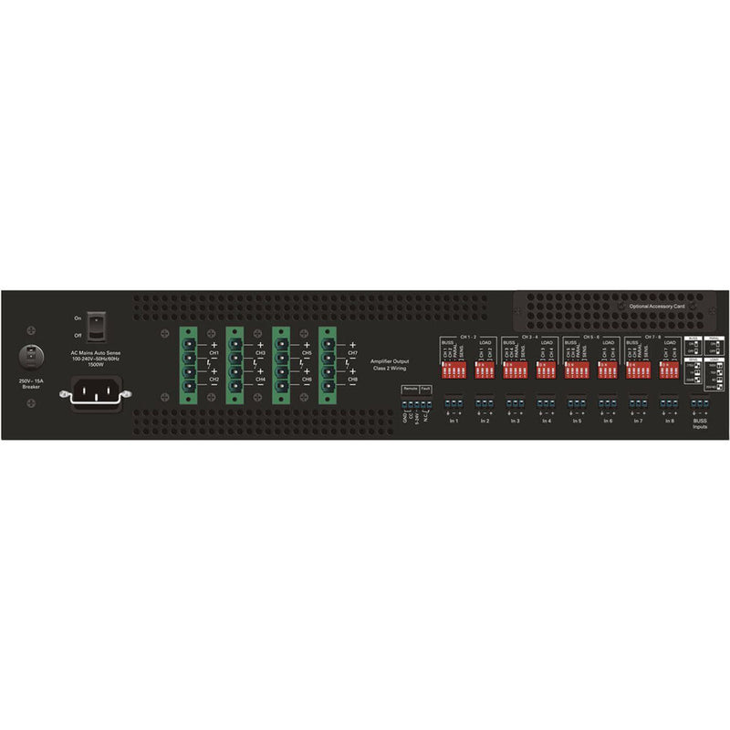 AtlasIED HPA2408 Eight-Channel 2400W Commercial Amplifier (Black)