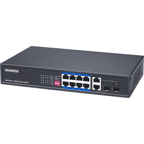 Vivotek AW-FGT-100P-110 10-Port Gigabit PoE+ Compliant Unmanaged Network Switch