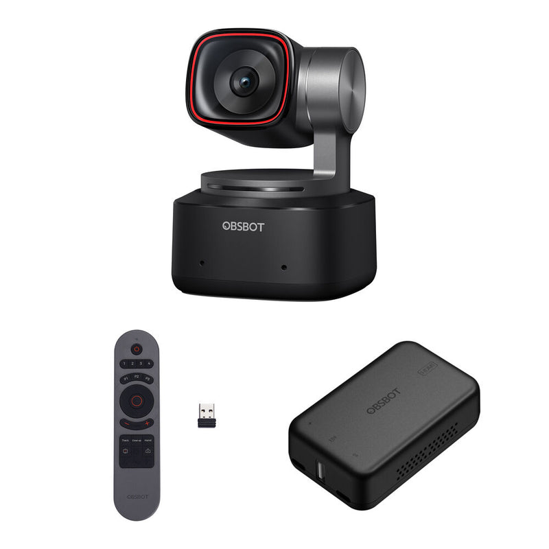 OBSBOT Tiny 2 AI-Powered PTZ 4K Webcam with Smart Remote Controller & UVC to HDMI Adapter