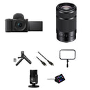 Sony ZV-E10 II Mirrorless Camera with 16-50mm and 55-210mm Lenses and Live Streaming Kit (Black)