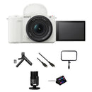 Sony ZV-E10 II Mirrorless Camera with 16-50mm f/3.5-5.6 Lens and Live Streaming Kit (White)