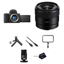 Sony ZV-E10 II Mirrorless Camera with 11mm f/1.8 Lens and Live Streaming Kit (Black)