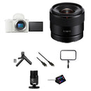 Sony ZV-E10 II Mirrorless Camera with 11mm f/1.8 Lens and Live Streaming Kit (White)