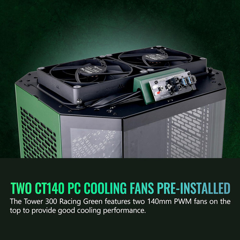 Thermaltake The Tower 300 Micro Tower Micro-ATX Computer Chassis (Racing Green)