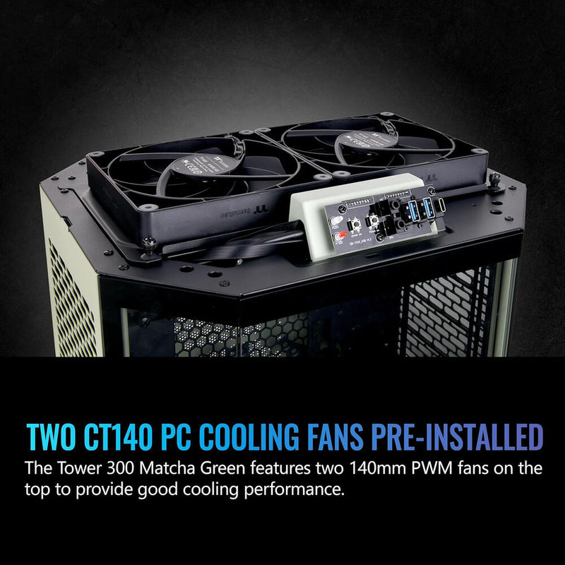 Thermaltake The Tower 300 Micro Tower Micro-ATX Computer Chassis (Matcha Green)