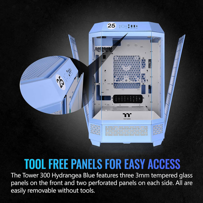 Thermaltake The Tower 300 Micro Tower Micro-ATX Computer Chassis (Hydrangea Blue)