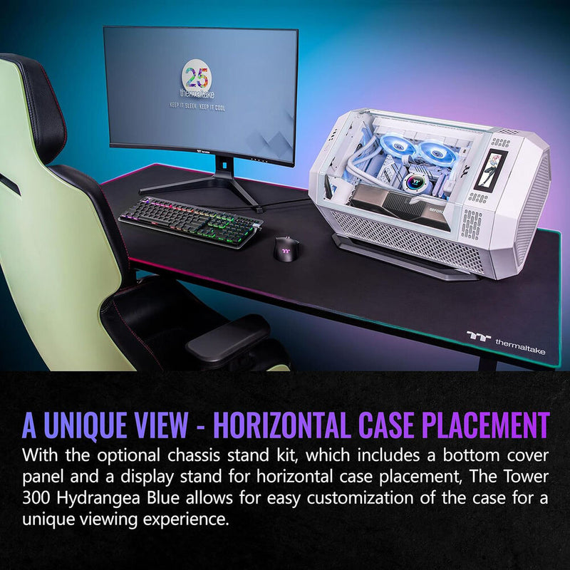 Thermaltake The Tower 300 Micro Tower Micro-ATX Computer Chassis (Hydrangea Blue)