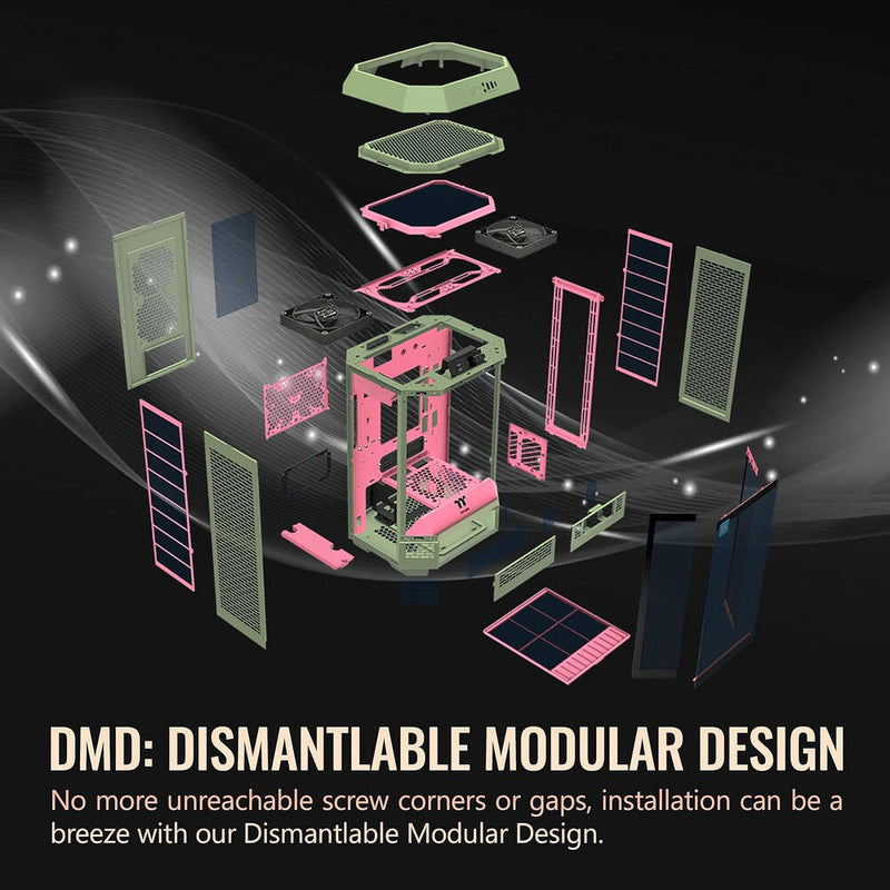 Thermaltake The Tower 300 Micro Tower Micro-ATX Computer Chassis (Matcha Plum)