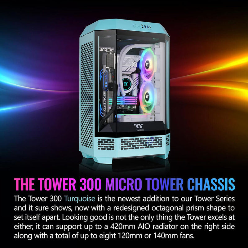 Thermaltake The Tower 300 Micro-Tower Chassis (Turquoise)