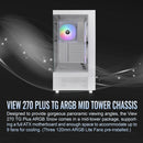 Thermaltake View 270 Plus TG ARGB Mid Tower ATX Computer Chassis (Snow)