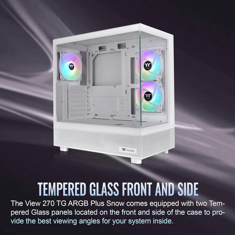 Thermaltake View 270 Plus TG ARGB Mid Tower ATX Computer Chassis (Snow)