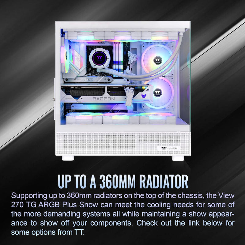 Thermaltake View 270 Plus TG ARGB Mid Tower ATX Computer Chassis (Snow)