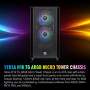 Thermaltake Versa H16 TG ARGB Micro Tower Micro-ATX Computer Chassis (Black)