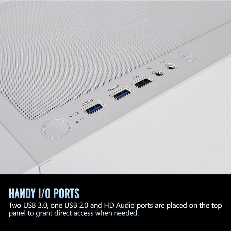 Thermaltake Versa H16 TG ARGB Micro Tower Micro-ATX Computer Chassis (White)