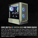 Thermaltake Ceres 300 TG ARGB Mid-Tower ATX Computer Chassis (Matcha Green)