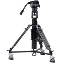 ikan PT419W 19" Widescreen 3G-SDI Teleprompter with Motorized Pedestal & Dolly Turnkey