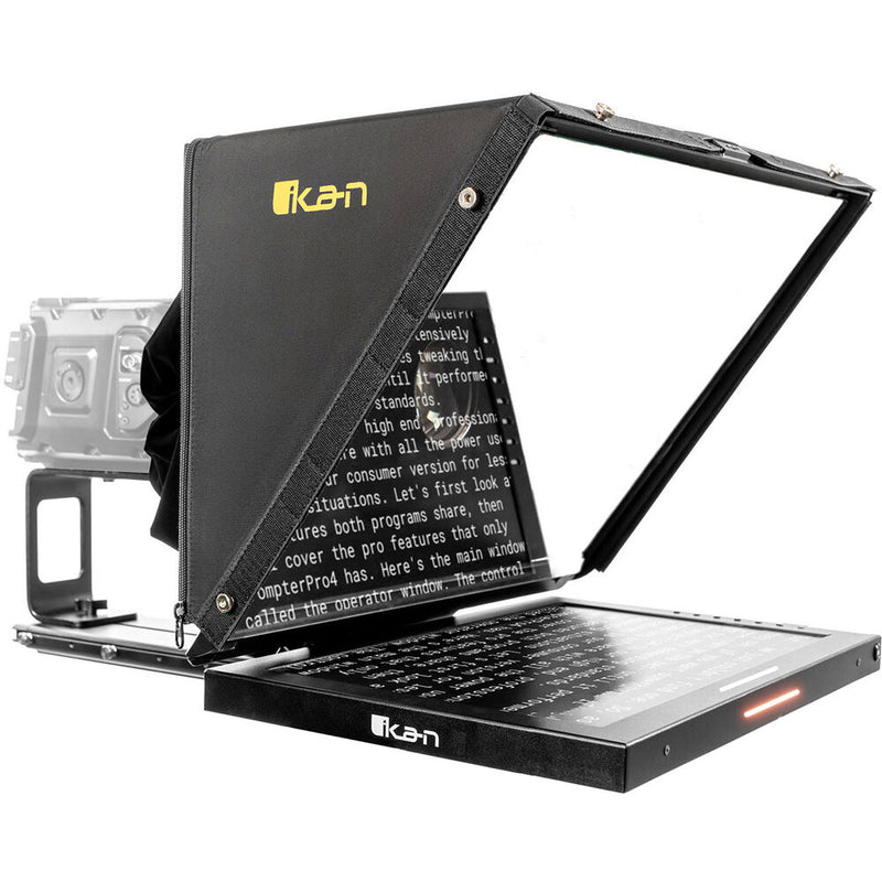 ikan PT419W 19" Widescreen 3G-SDI Teleprompter with Motorized Pedestal & Dolly Turnkey
