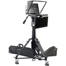 ikan PT419W 19" Widescreen 3G-SDI Teleprompter with Widescreen Talent Monitor, Motorized Pedestal & Dolly Turnkey