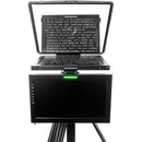 ikan PT419W 19" Widescreen 3G-SDI Teleprompter with Widescreen Talent Monitor, Motorized Pedestal & Dolly Turnkey