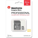 Manfrotto 64GB Professional UHS-I microSDXC Memory Card with SD Adapter