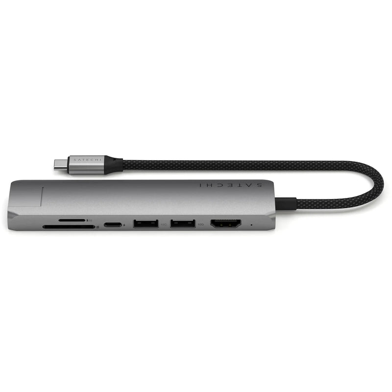 Satechi Slim USB-C 7-in-1 Multi-Port Adapter with Ethernet (Gray)