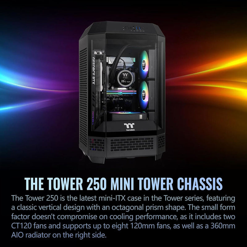 Thermaltake The Tower 250 Mini Tower Mini-ITX Computer Chassis (Black)