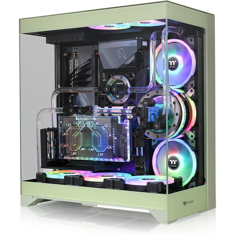 Thermaltake CTE E550 TG Mid Tower E-ATX Computer Chassis (Matcha Green)