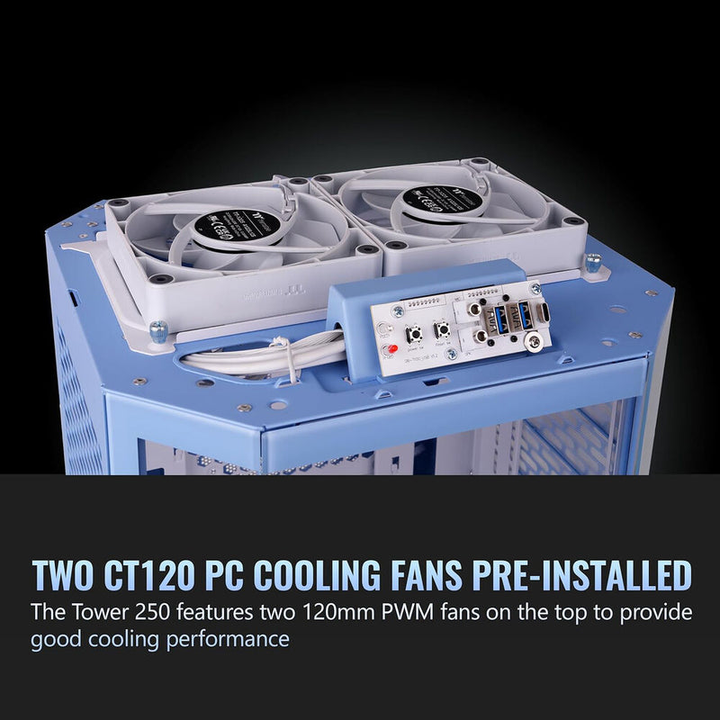 Thermaltake The Tower 250 Mini Tower Mini-ITX Computer Chassis (Hydrangea Blue)