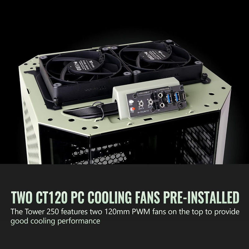 Thermaltake The Tower 250 Mini Tower Mini-ITX Computer Chassis (Matcha Green)