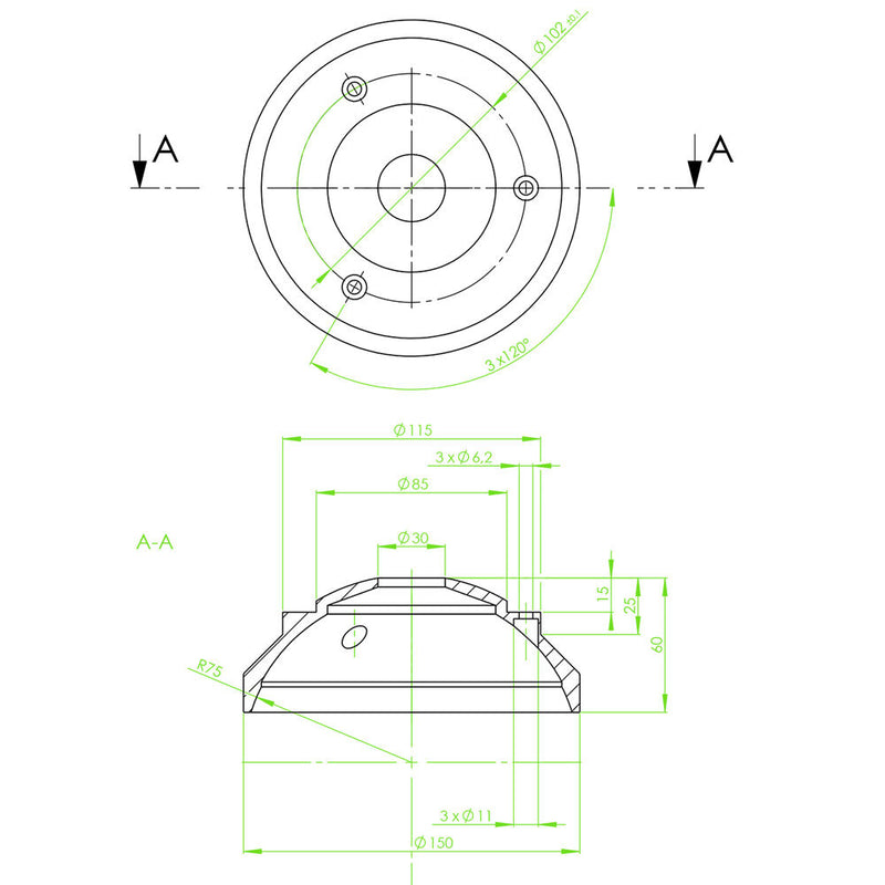 MRMC Slidekamera 150mm Bowl Adapter