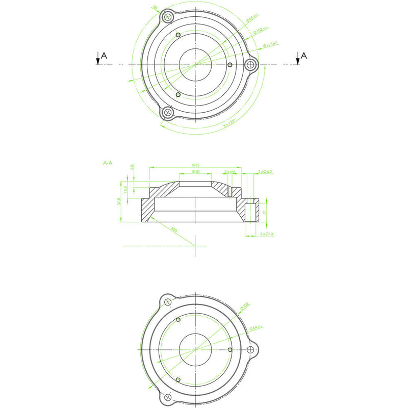 MRMC Slidekamera 100mm Bowl Adapter