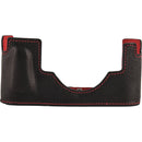 Oberwerth Limited Edition Leica M11 TagCase with Mosel Strap (Black with Red Stitching)