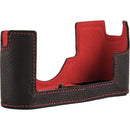 Oberwerth Limited Edition Leica M11 TagCase with Mosel Strap (Black with Red Stitching)