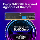 Crucial 64GB DDR5 6400 MHz CUDIMM Memory Kit (2 x 32GB)