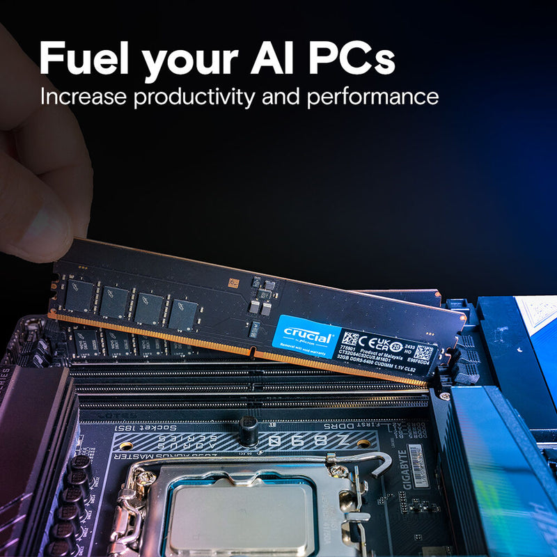 Crucial 64GB DDR5 6400 MHz CUDIMM Memory Kit (2 x 32GB)