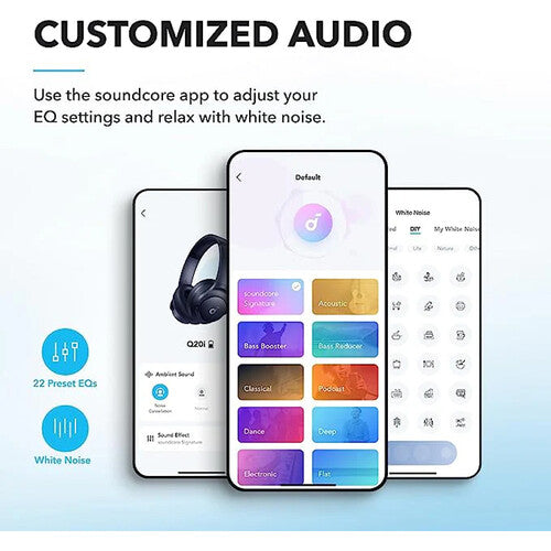 Soundcore by Anker Q20i Wireless Hybrid Noise Canceling Over-Ear Headphones (Blue)