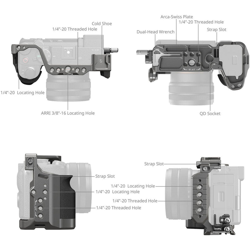 SmallRig HawkLock Quick Release Cage Kit with Silicone Handle for Sony a7C II & a7CR