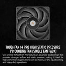 Thermaltake TOUGHFAN 14 Pro High Static Pressure PC Cooling Fan (1-Pack)