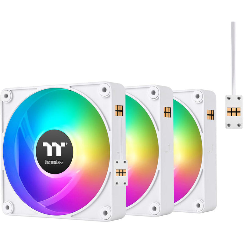 Thermaltake CT140 EX ARGB Sync PC 140mm Cooling Fan (3-Fan Pack, White)