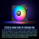 Thermaltake CT120 EX ARGB Sync PC 120mm Cooling Fan (3-Fan Pack, Black)