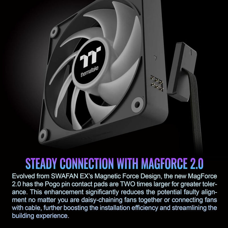 Thermaltake CT120 EX ARGB Sync PC 120mm Cooling Fan (3-Fan Pack, Black)
